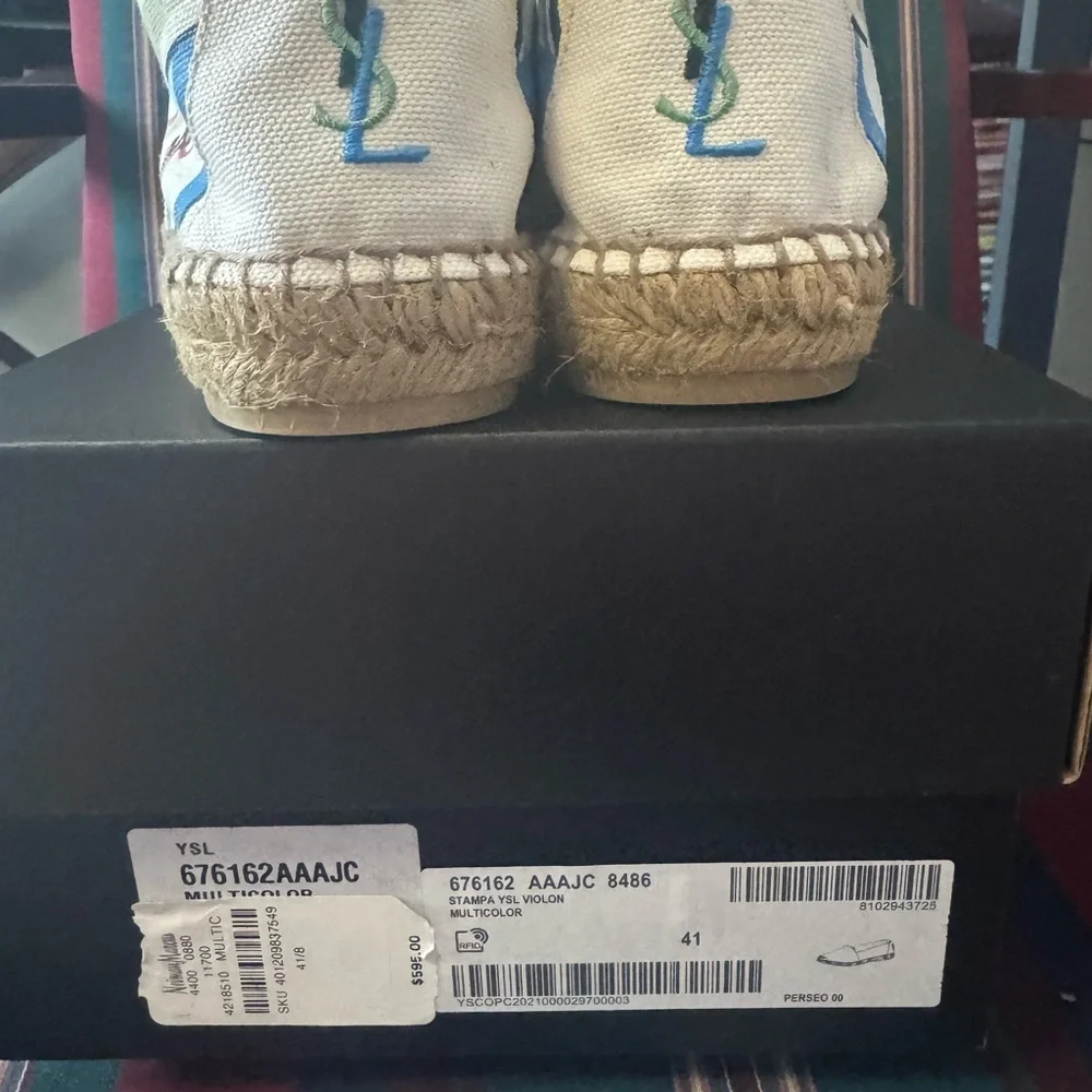 Yves Saint Laurent Perseo Canvas Espadrilles European Sz 41, US 10.5 or 10. New - Picture 14 of 16